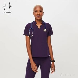 NAME YOUR PRICE Purple Jam Inala Slim Scrub Top
